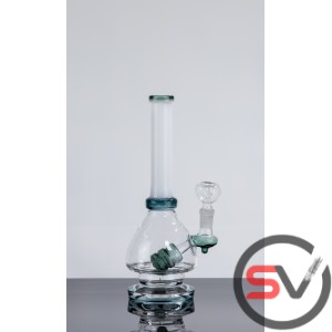 TINTED HANDLE GLASS WATER PIPE 10inch